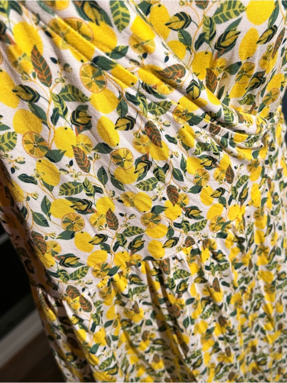 Boden Lavinia white lemon vine wrap midi dress - Picture 9 of 15